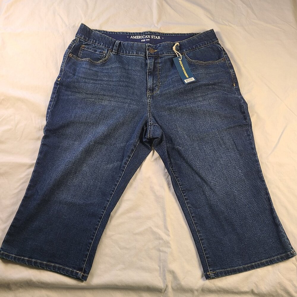 American Star Women's 18W 19" inseam Capris Blue